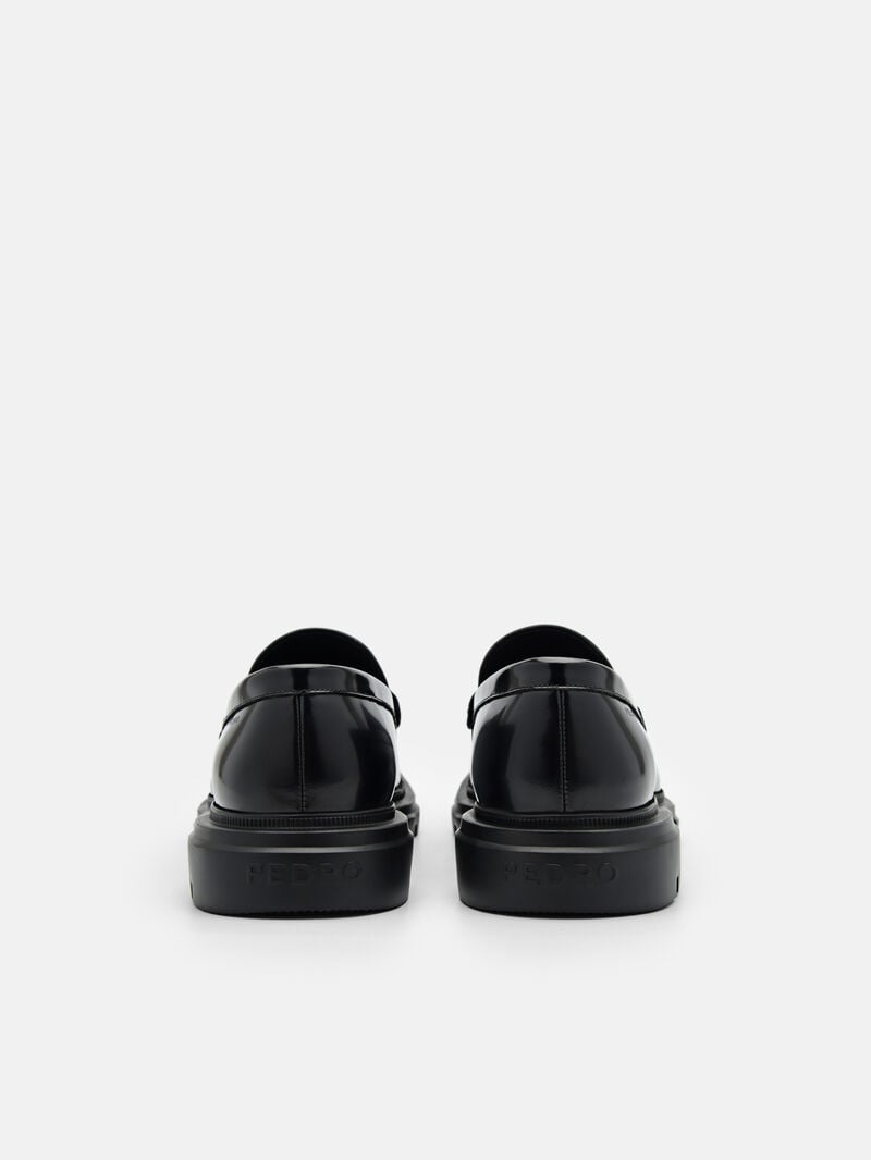 Pedro Ellis Leather Men Loafers Black | Q9Q-2643