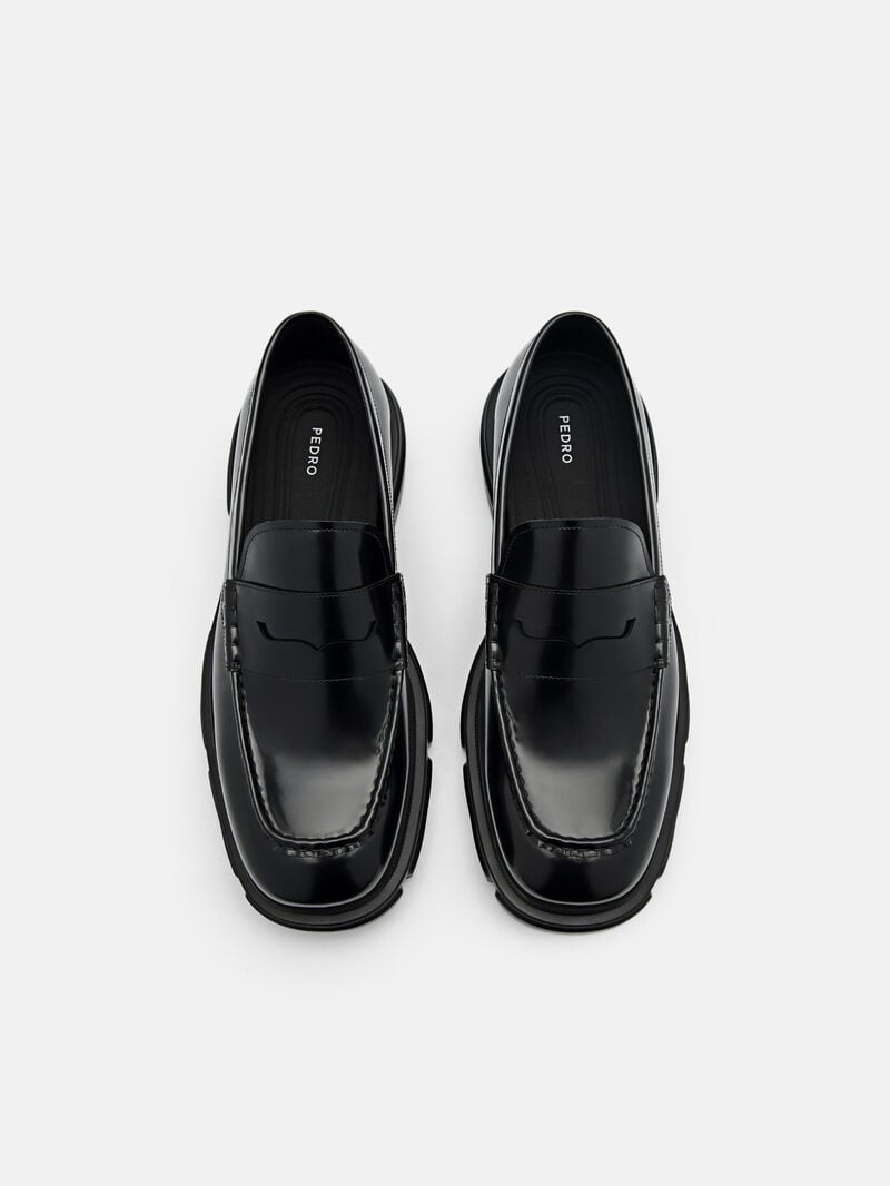 Pedro Ellis Leather Men Loafers Black | Q9Q-2643