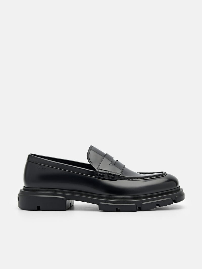 Pedro Ellis Leather Men Loafers Black | Q9Q-2643