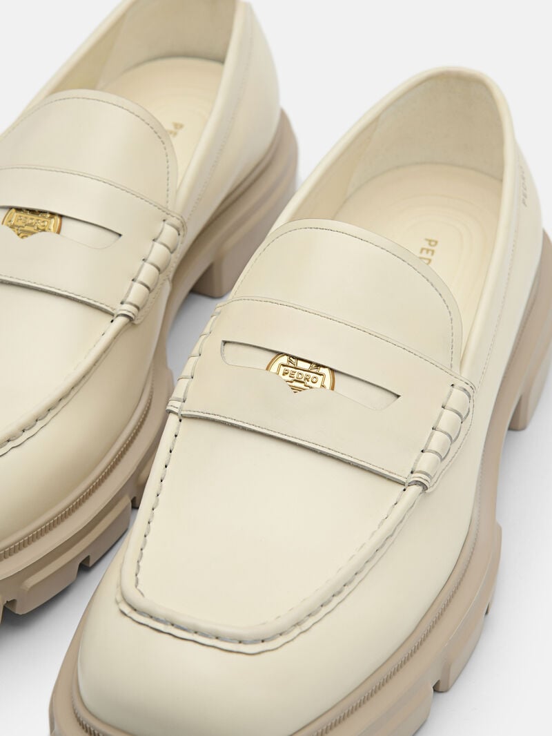 Pedro Ellis Leather Men Loafers Chalk | Q9Q-2645