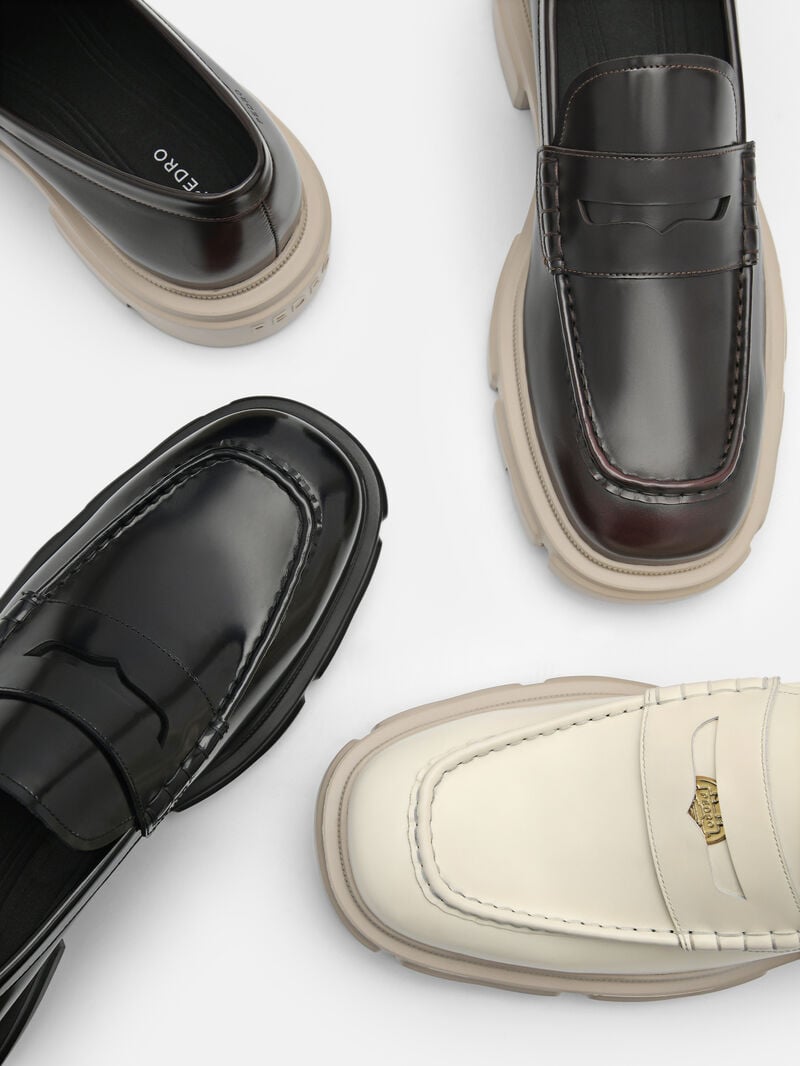 Pedro Ellis Leather Men Loafers Chalk | Q9Q-2645