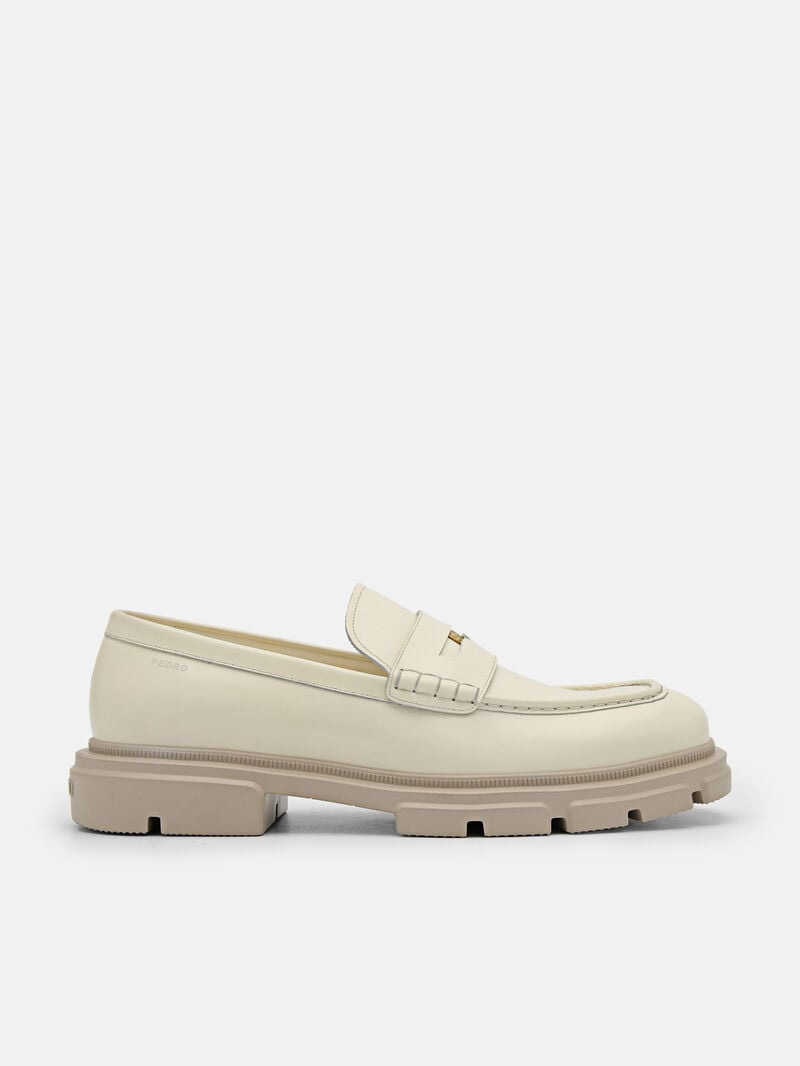 Pedro Ellis Leather Men Loafers Chalk | Q9Q-2645