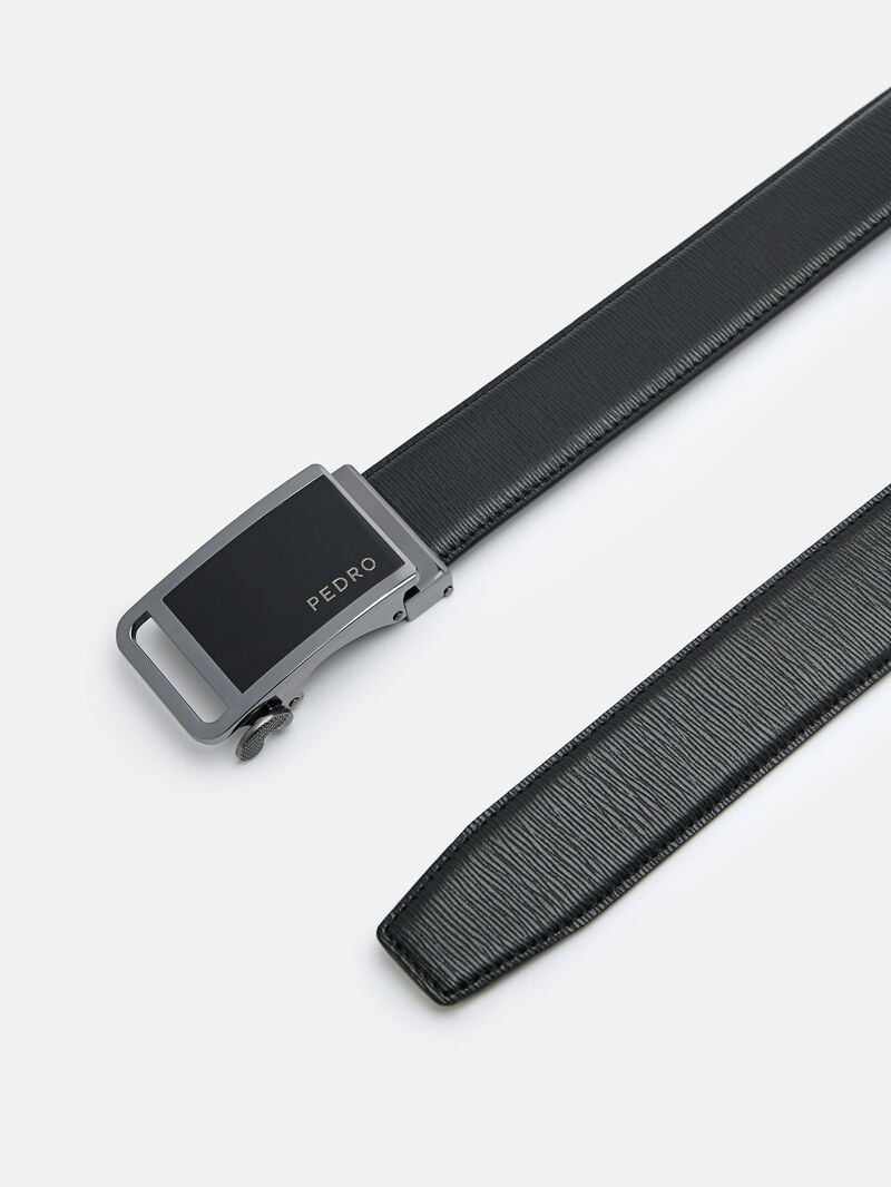 Pedro Embossed Leather Automatic Men Belts Black | Q9Q-2627