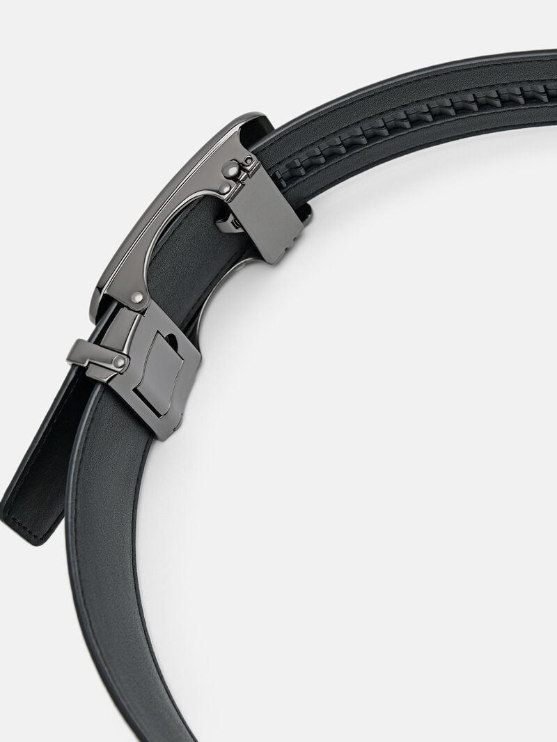 Pedro Embossed Leather Automatic Men Belts Black | Q9Q-2626