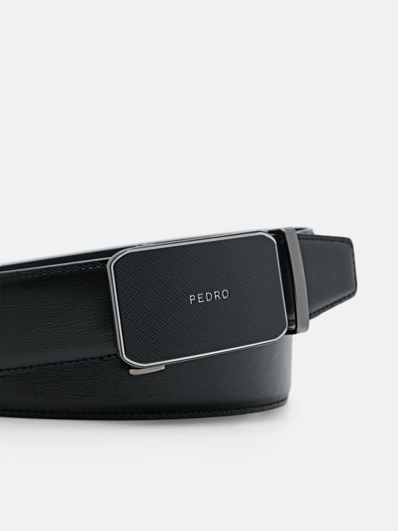Pedro Embossed Leather Automatic Men Belts Black | Q9Q-2626