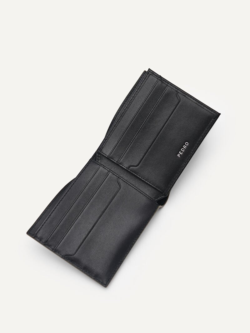Pedro Embossed Leather Bi-Fold Flip Men Wallets Olive | Q9Q-2607