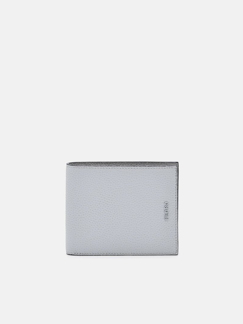 Pedro Embossed Leather Bi-Fold with Coin Pouch Men Wallets Light Grey | Q9Q-2603