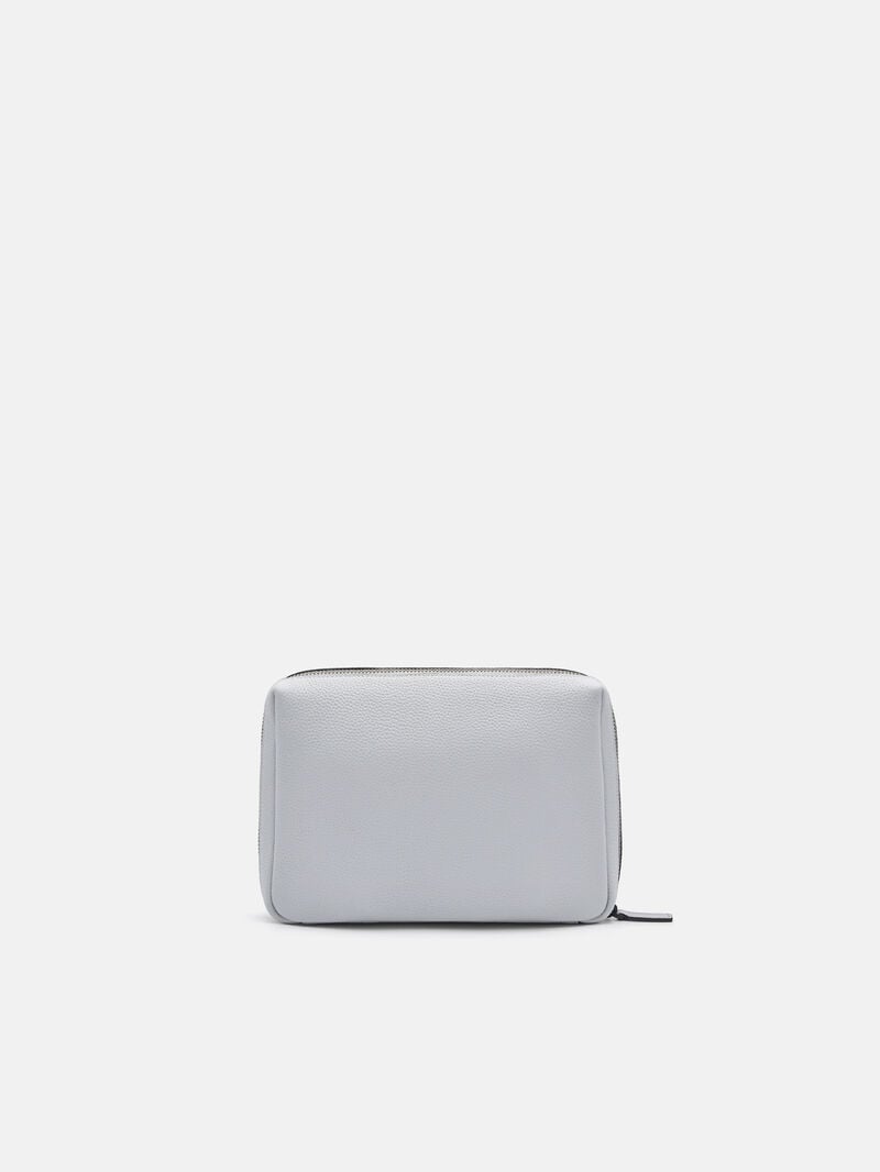 Pedro Embossed Leather Pouch Men Pouches Light Grey | Q9Q-2623