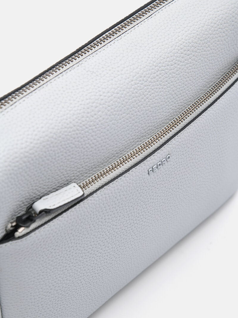 Pedro Embossed Leather Pouch Men Pouches Light Grey | Q9Q-2623