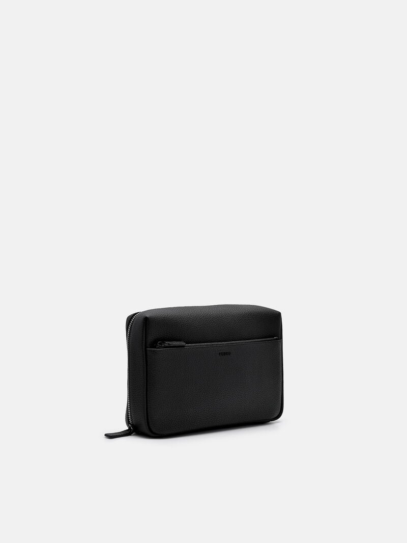 Pedro Embossed Leather Pouch Men Pouches Black | Q9Q-2622
