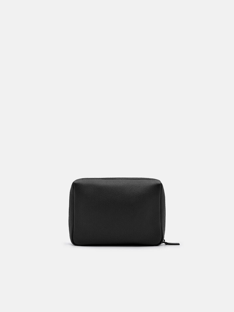Pedro Embossed Leather Pouch Men Pouches Black | Q9Q-2622