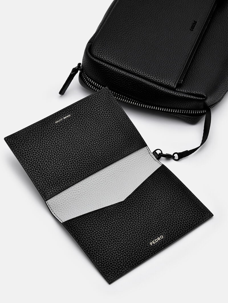 Pedro Embossed Leather Pouch Men Pouches Black | Q9Q-2622