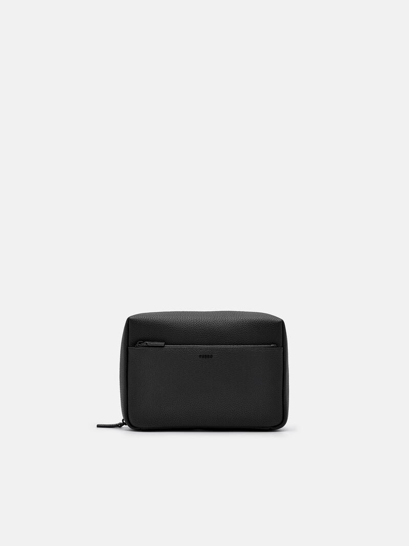 Pedro Embossed Leather Pouch Men Pouches Black | Q9Q-2622