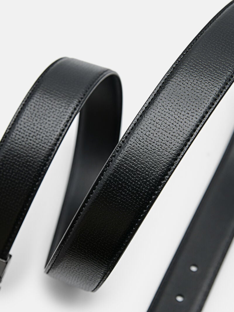Pedro Embossed Leather Reversible Pin Men Belts Black | Q9Q-2618