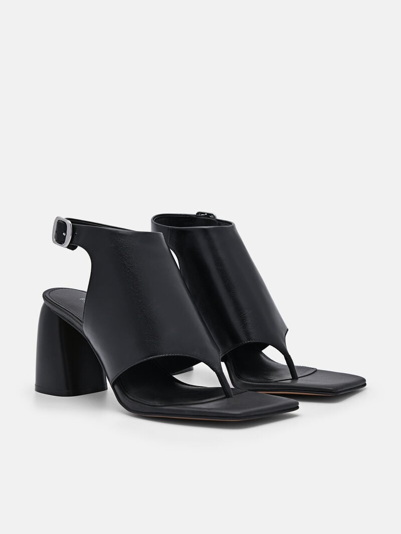 Pedro Este Leather Women Heel Sandals Black | Q9Q-1476
