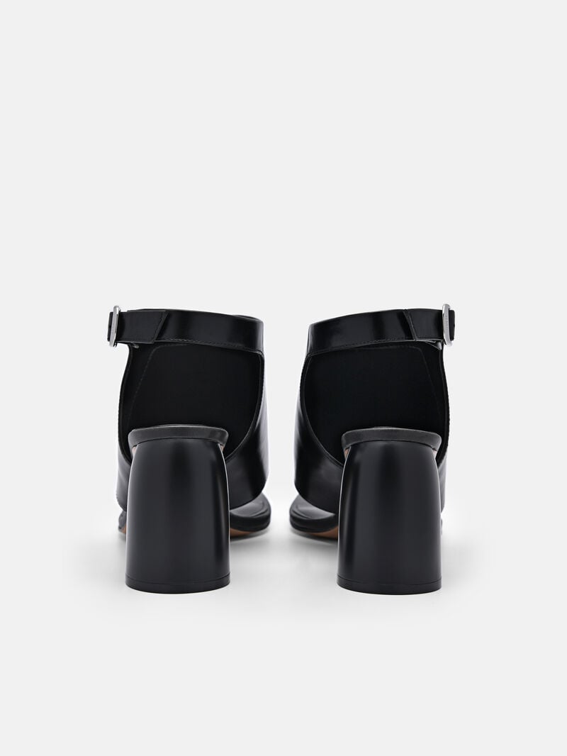Pedro Este Leather Women Heel Sandals Black | Q9Q-1476