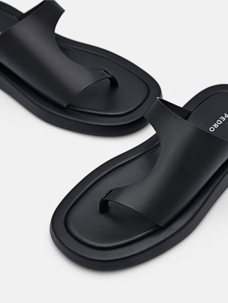 Pedro Este Thong Sandals Women Flats Black | Q9Q-1864
