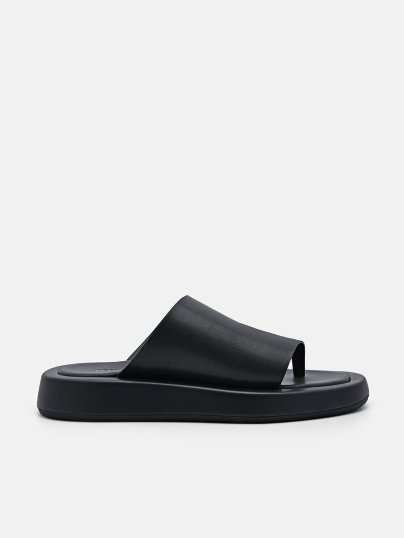 Pedro Este Thong Sandals Women Flats Black | Q9Q-1864