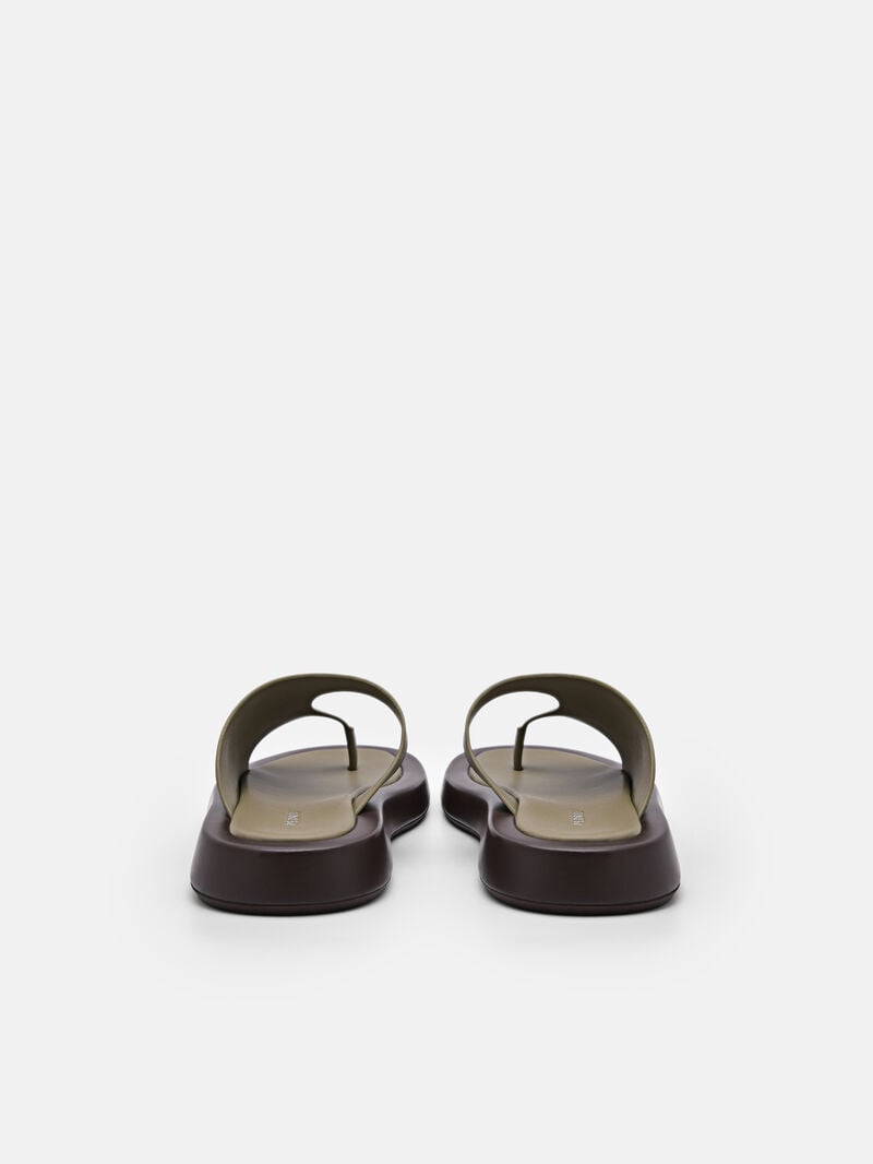 Pedro Este Thong Sandals Women Flats Olive | Q9Q-1865