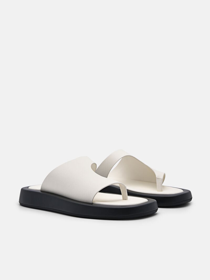 Pedro Este Thong Sandals Women Flats White | Q9Q-1866
