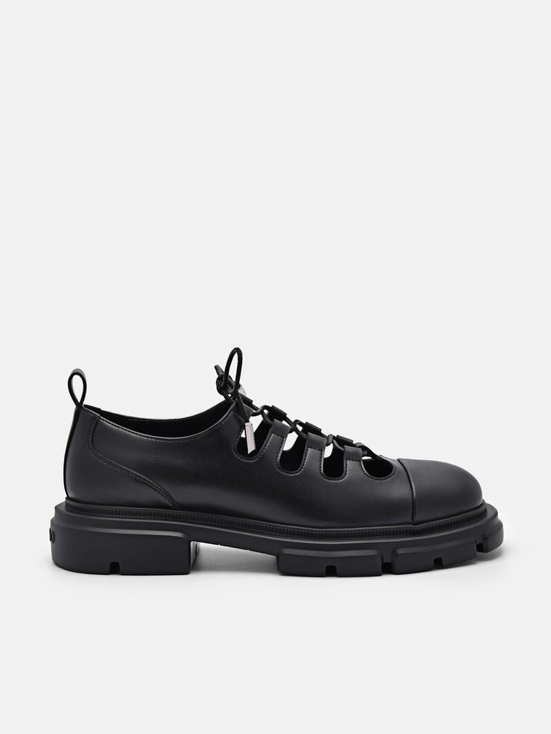 Pedro Ethel Laced Loafers Women Flats Black | Q9Q-1862