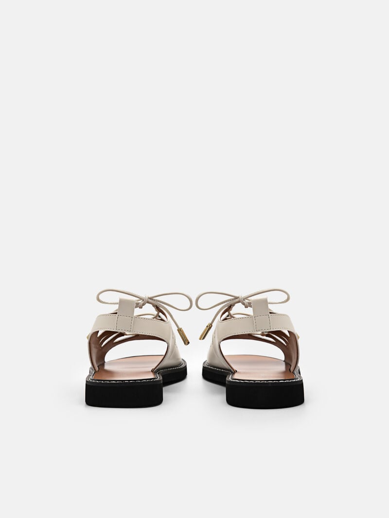 Pedro Ethel Laced Sandals Women Flats Chalk | Q9Q-1861