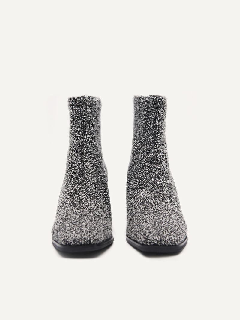 Pedro Eva Tweed Heel Boots Women Ankle Boots Black | Q9Q-1364