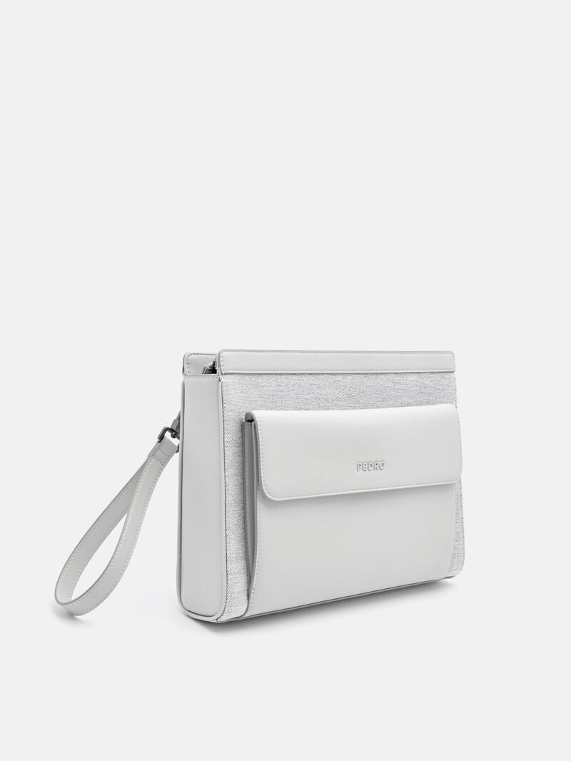 Pedro Evans Bags Men Portfolio Light Grey | Q9Q-1254