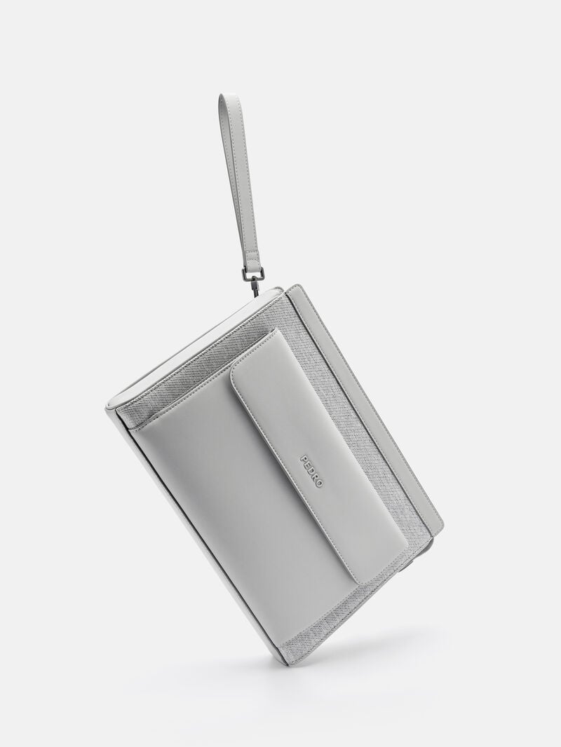 Pedro Evans Bags Men Portfolio Light Grey | Q9Q-1254