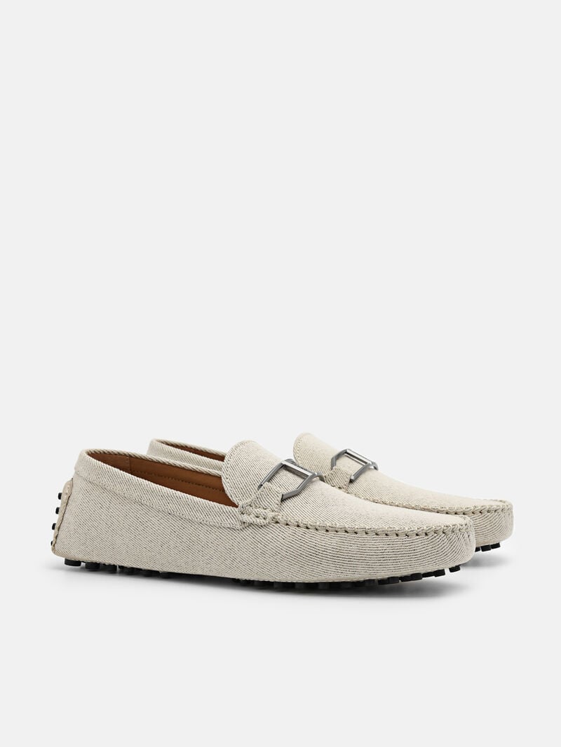 Pedro Ezra Buckle Men Moccasins Beige | Q9Q-1858