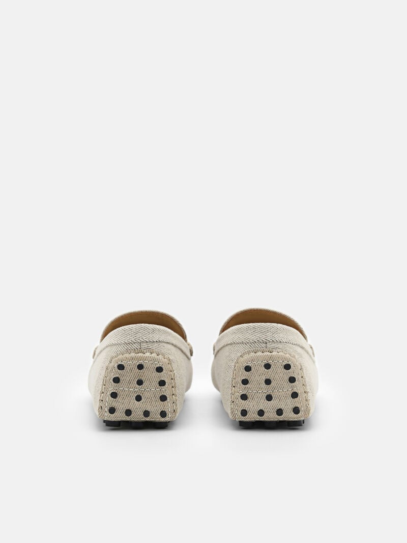 Pedro Ezra Buckle Men Moccasins Beige | Q9Q-1858