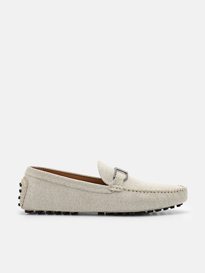 Pedro Ezra Buckle Men Moccasins Beige | Q9Q-1858