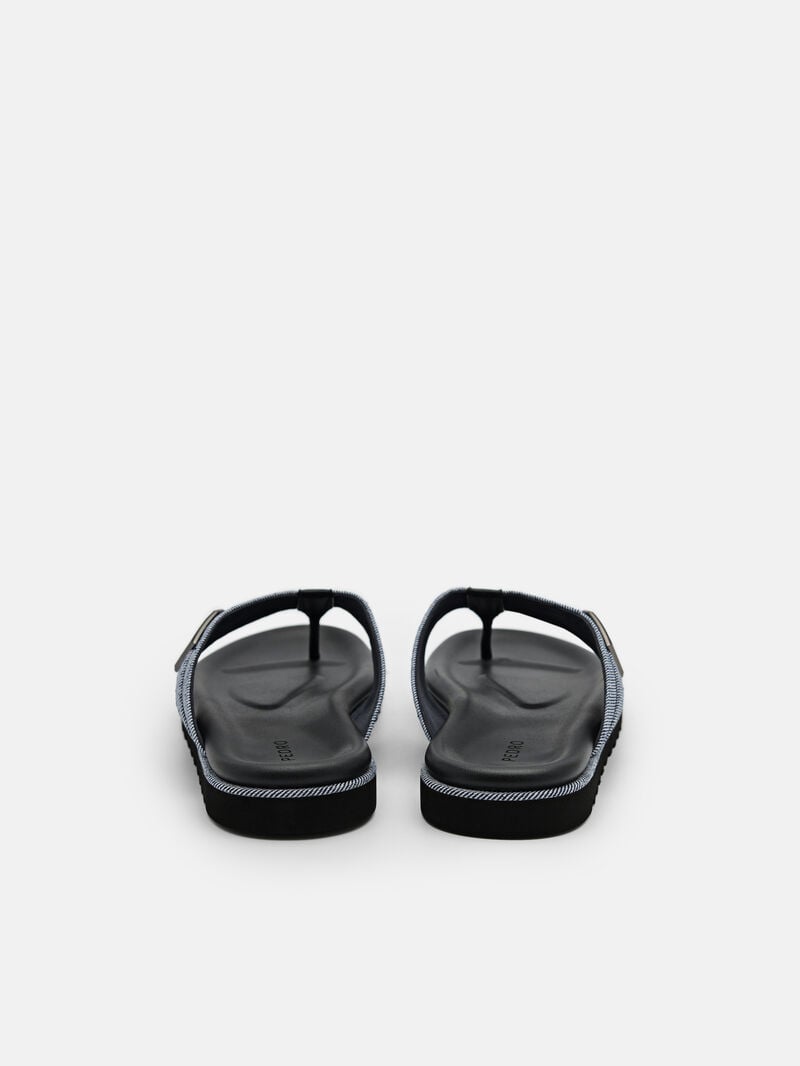 Pedro Ezra Fabric Thong Men Sandals Slate Blue | Q9Q-1857