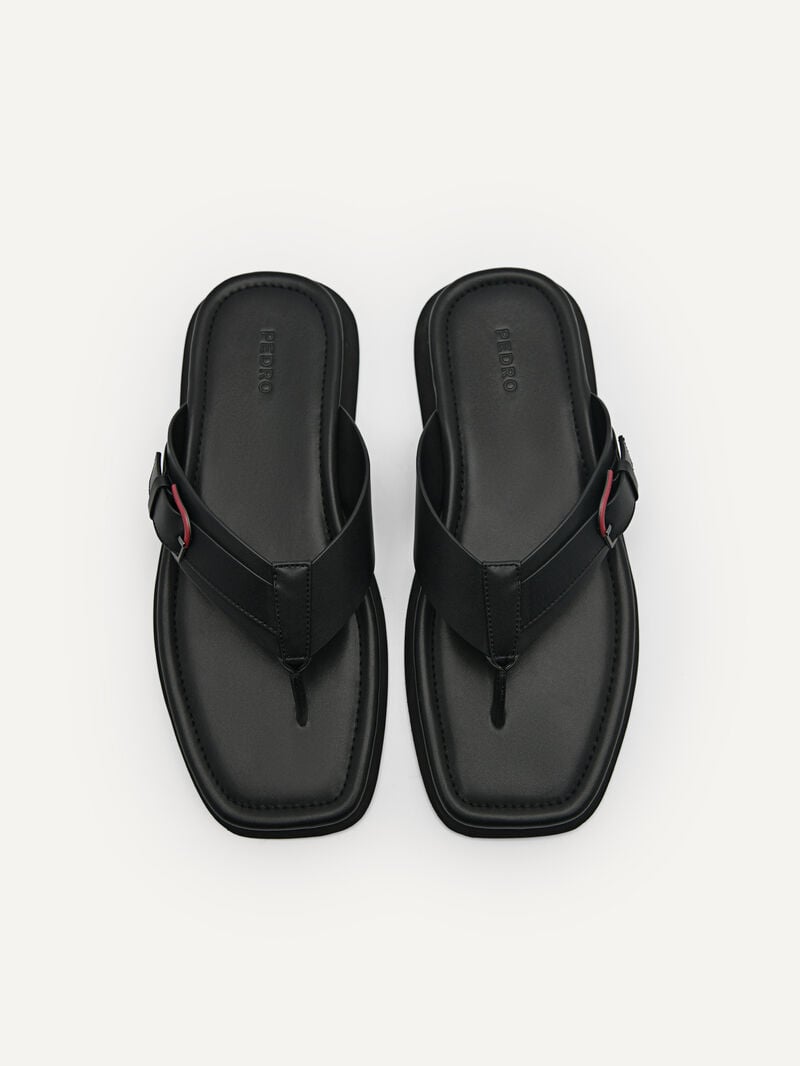 Pedro Ezra Thong Men Sandals Black | Q9Q-1853