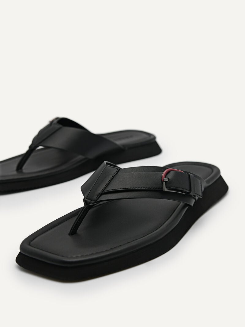 Pedro Ezra Thong Men Sandals Black | Q9Q-1853