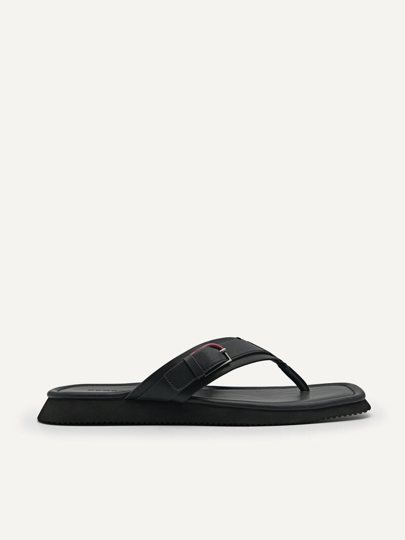 Pedro Ezra Thong Men Sandals Black | Q9Q-1853