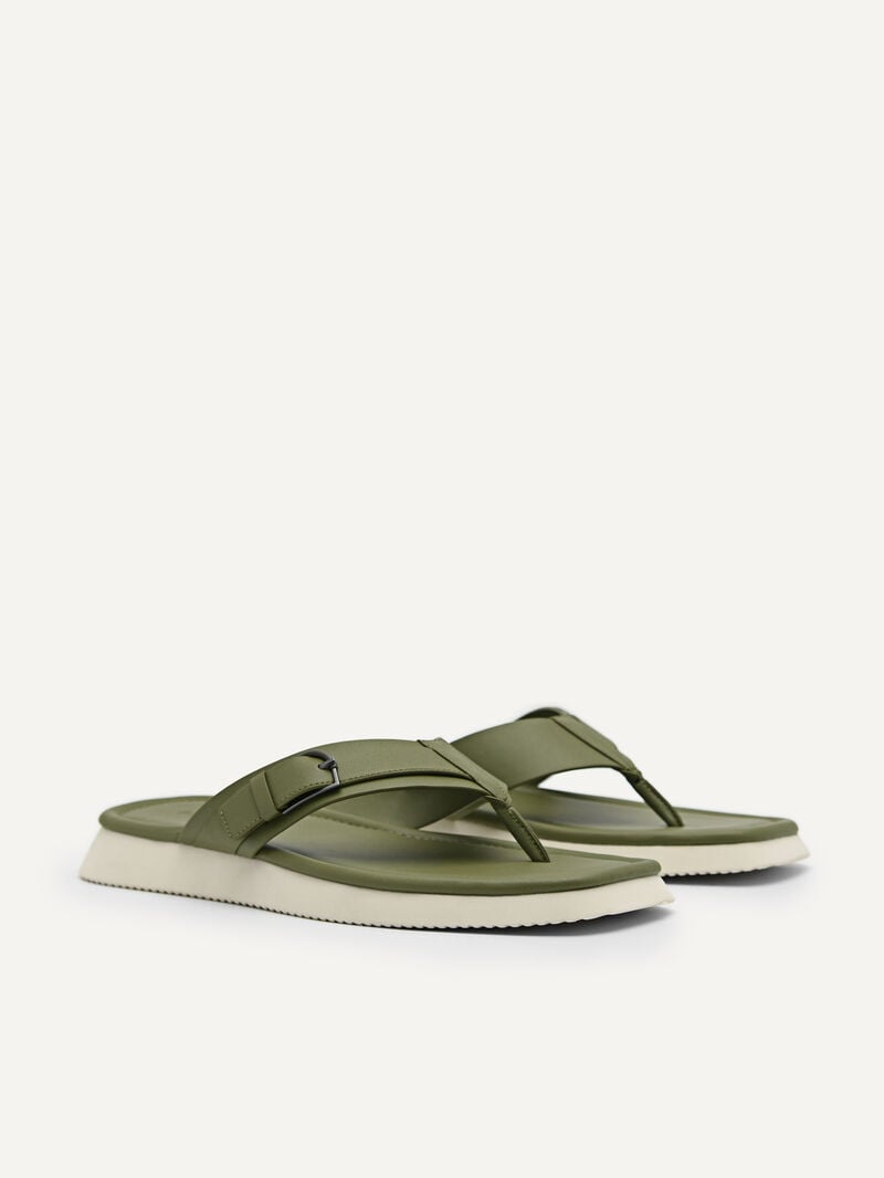 Pedro Ezra Thong Men Sandals Military Green | Q9Q-1854
