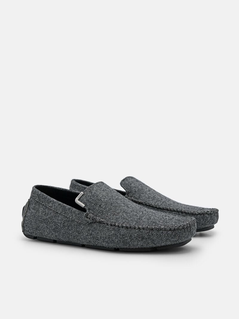 Pedro Fabric Men Moccasins Grey | Q9Q-1851