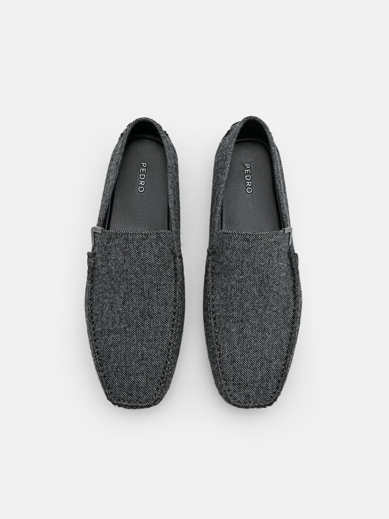 Pedro Fabric Men Moccasins Grey | Q9Q-1851