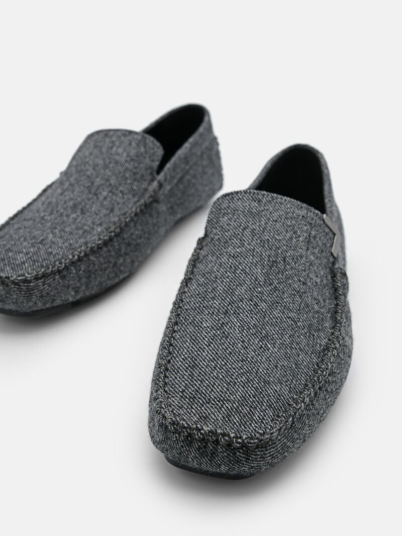 Pedro Fabric Men Moccasins Grey | Q9Q-1851