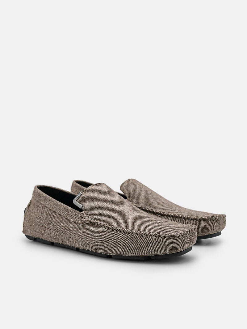 Pedro Fabric Men Moccasins Taupe | Q9Q-1852
