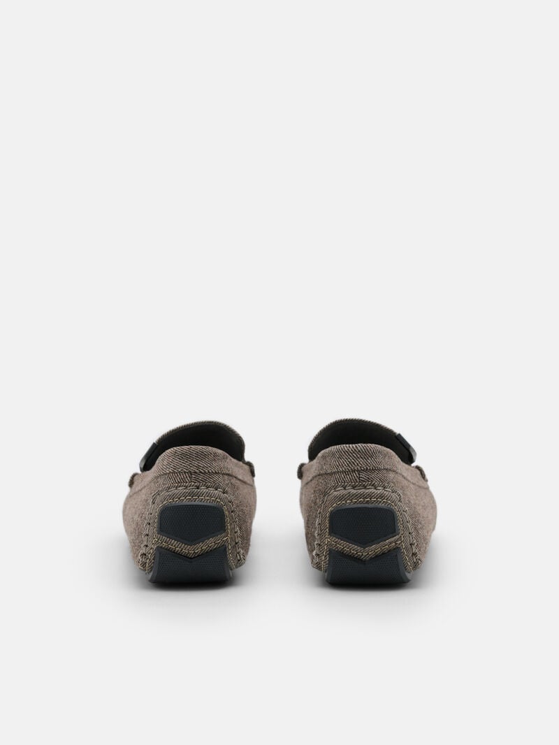 Pedro Fabric Men Moccasins Taupe | Q9Q-1852