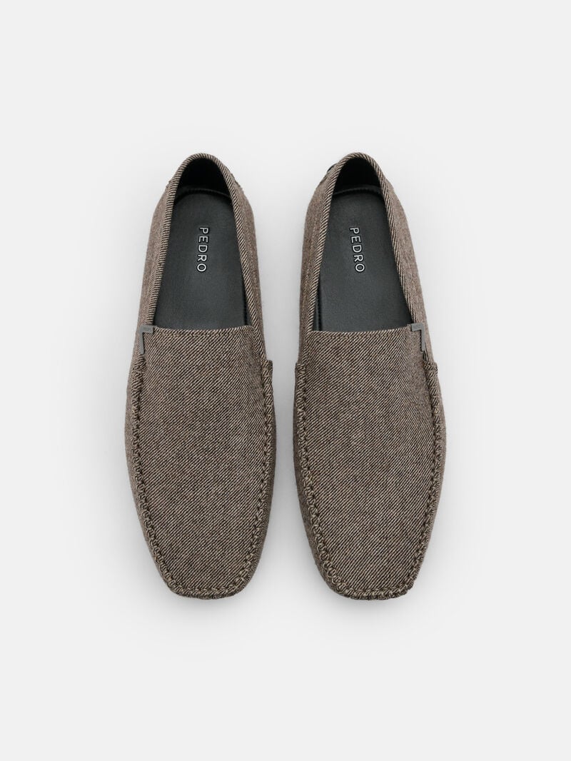 Pedro Fabric Men Moccasins Taupe | Q9Q-1852