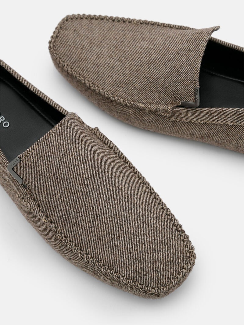Pedro Fabric Men Moccasins Taupe | Q9Q-1852