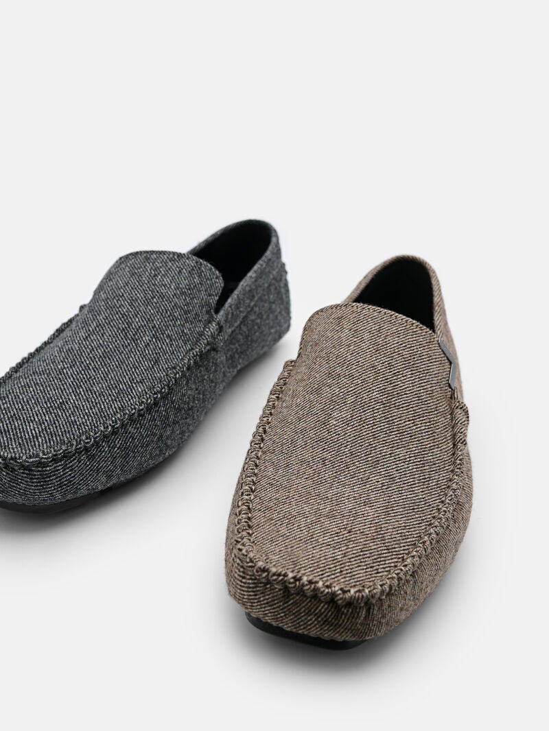 Pedro Fabric Men Moccasins Taupe | Q9Q-1852