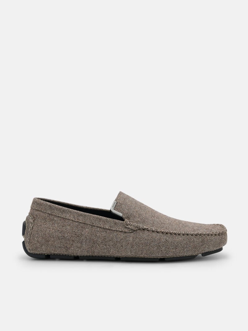 Pedro Fabric Men Moccasins Taupe | Q9Q-1852