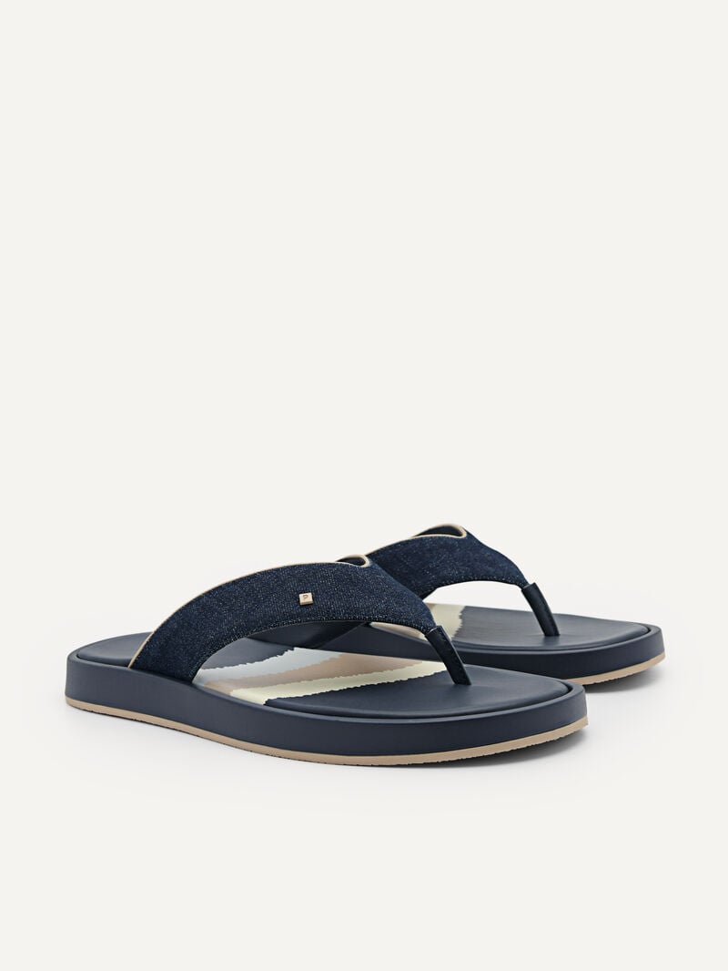 Pedro Fabric Thong Men Sandals Navy | Q9Q-1850