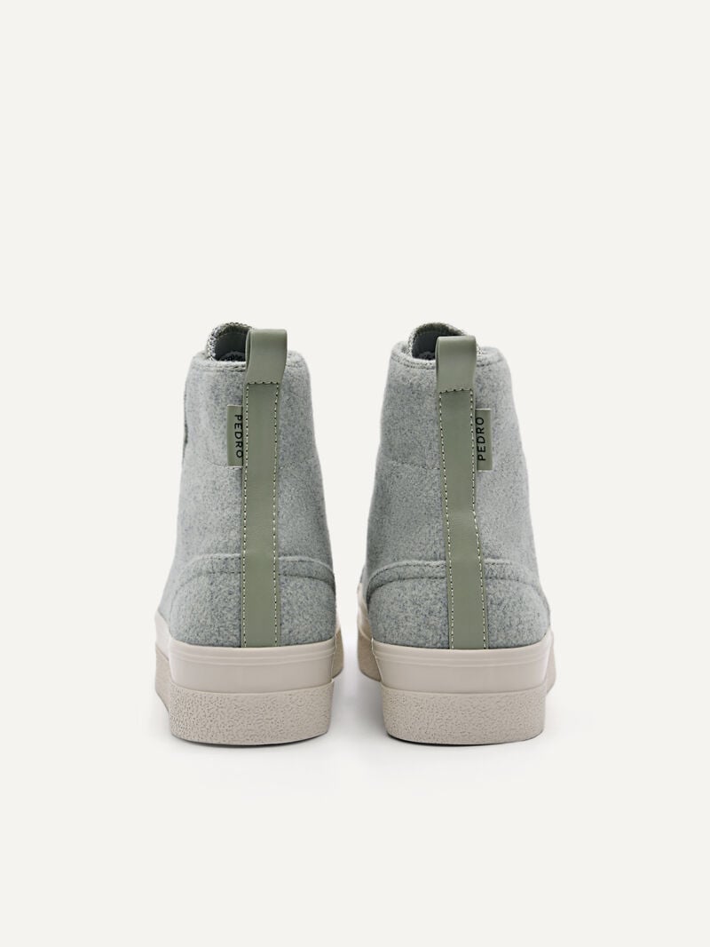 Pedro Felt High Top Women Sneakers Light Green | Q9Q-1848