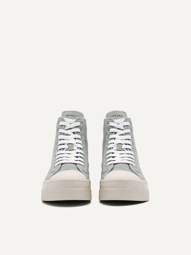 Pedro Felt High Top Women Sneakers Light Green | Q9Q-1848