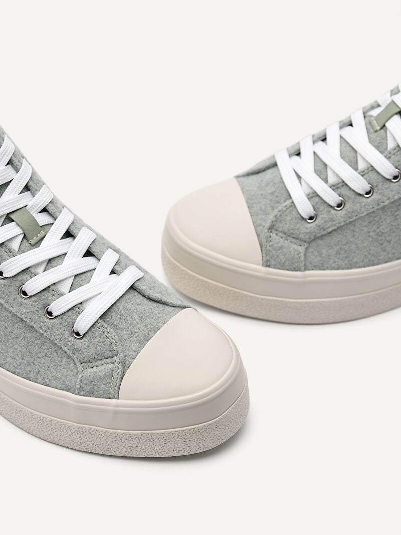 Pedro Felt High Top Women Sneakers Light Green | Q9Q-1848